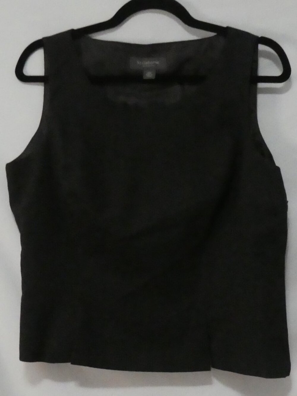 LIZ CLAIBORNE Suits Petite Charcoal Black Sleeveless Suit Shell Tank - size 14P